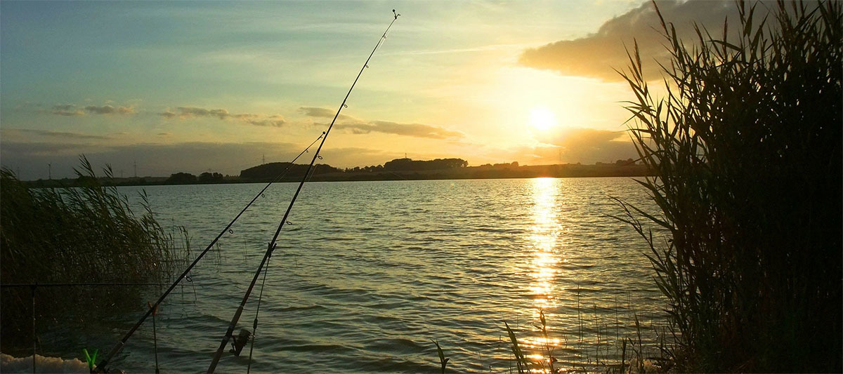 Angeln an einem See